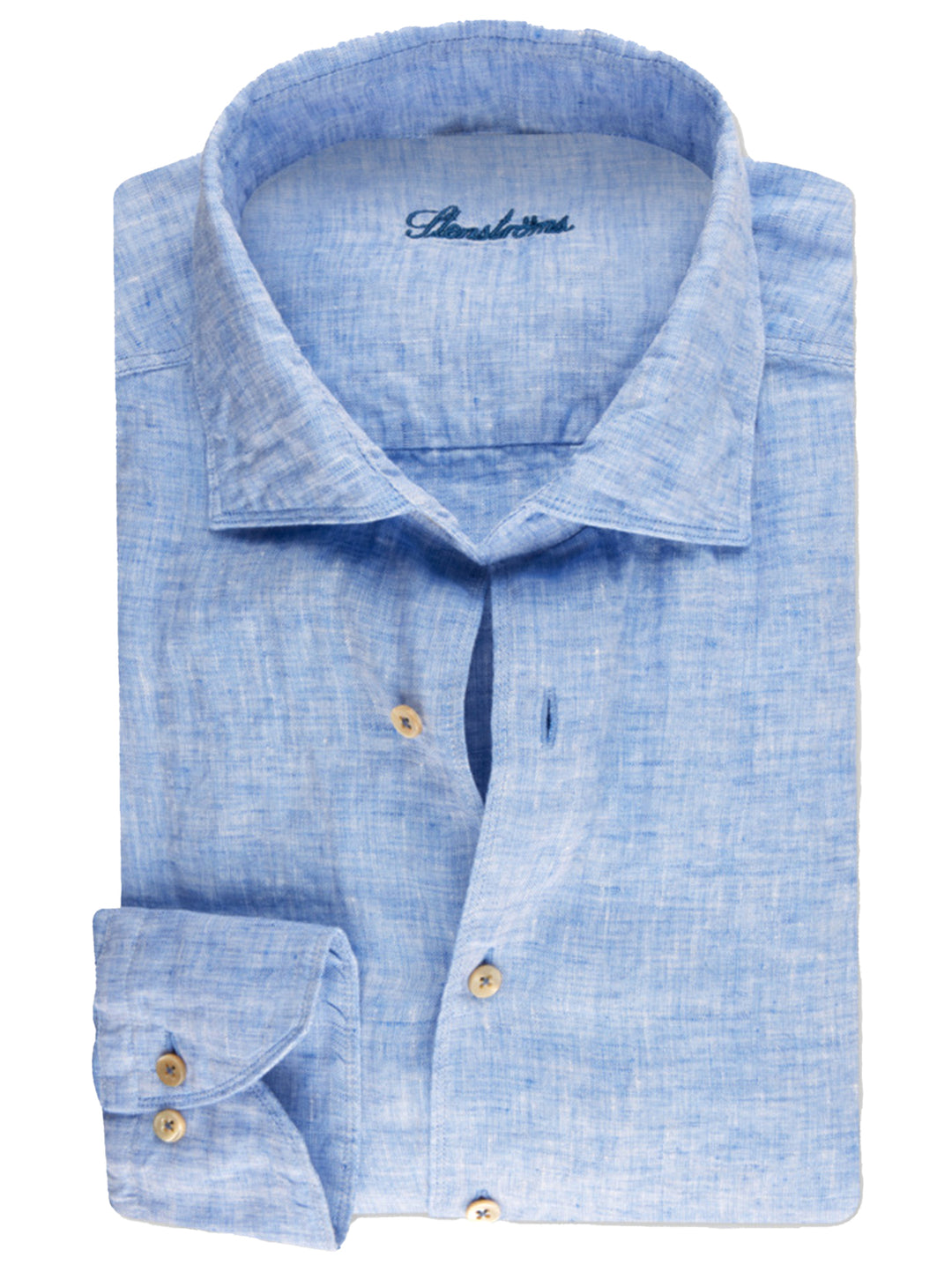 100% linnen-HEREN SHIRTS-Blauw