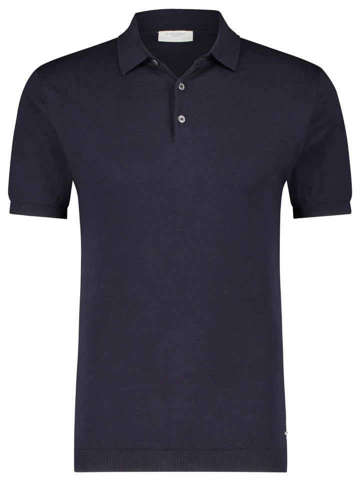 7 Dials Felix polo-80% katoen, 20% zijde-HEREN POLO'S & T-SHIRTS-Blauw