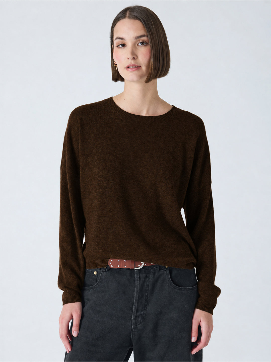 Absolut Cashmere Kaira Kasjmier Trui – Bruin-100% kasjmier-DAMES TRUIEN & VESTEN-Bruin
