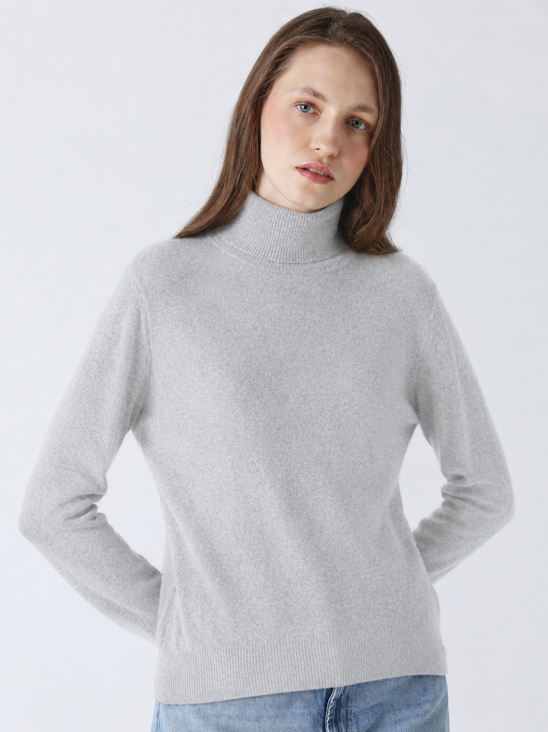 Absolut Cashmere Themys Kasjmier Trui – Grijs-100% kasjmier-DAMES TRUIEN & VESTEN-Grijs