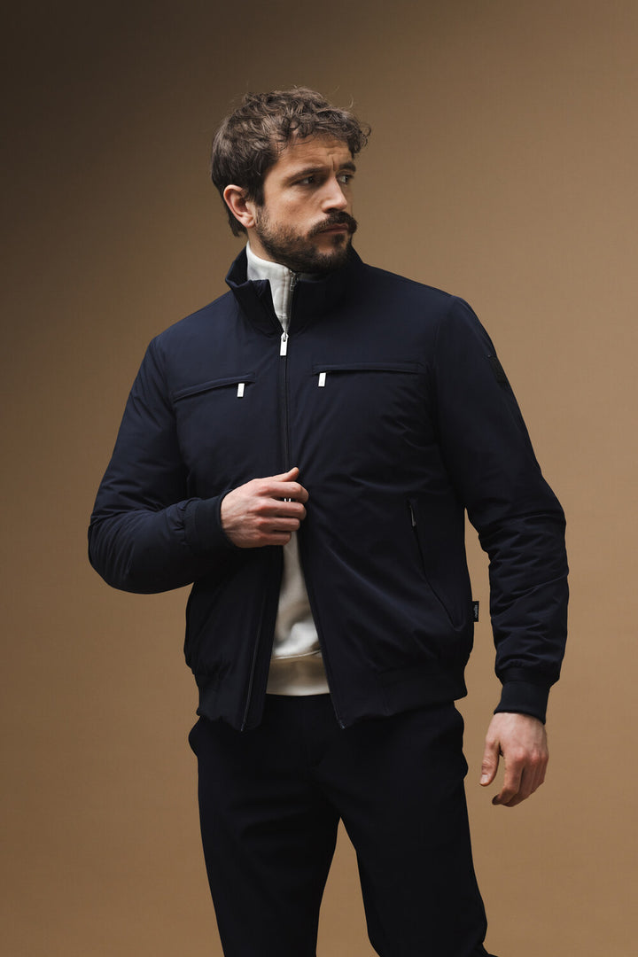 Agiato Stefano Sportief Jack – Blauw-100% polyester-HEREN JASSEN & JACKS-Blauw