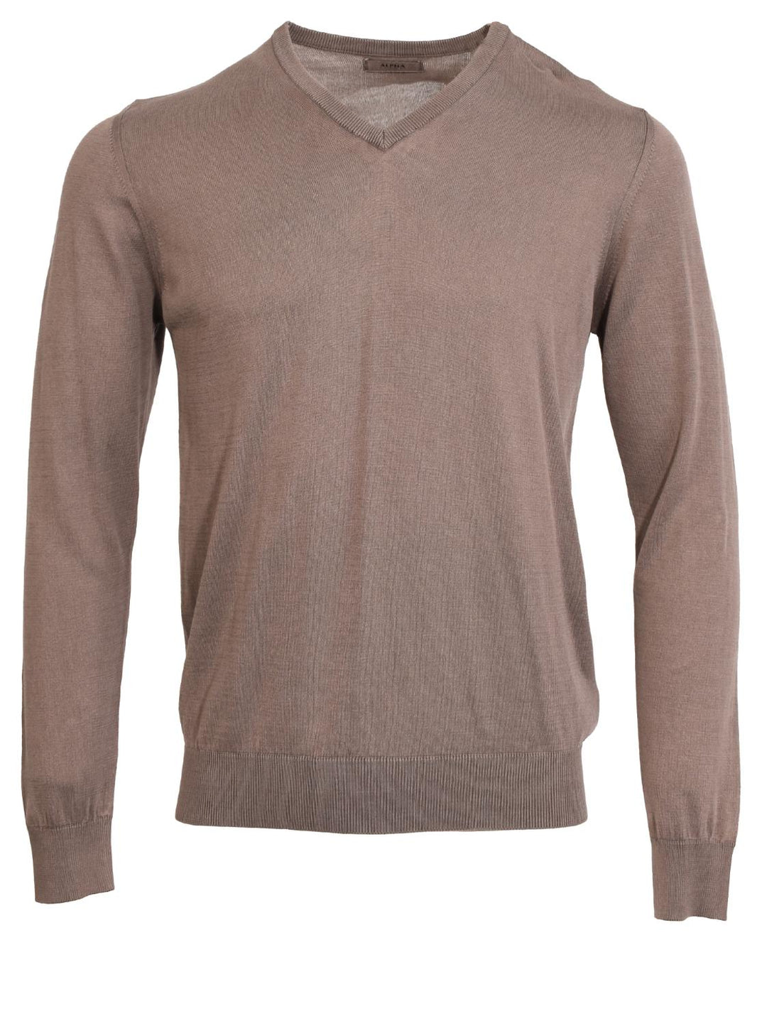 Alpha studio v-hals trui-100% wol-HEREN TRUIEN & VESTEN-Bruin