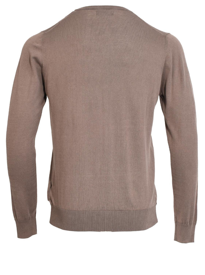 Alpha studio v-hals trui-100% wol-HEREN TRUIEN & VESTEN-Bruin