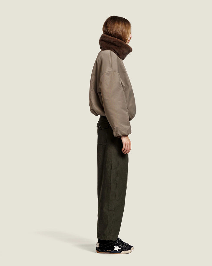 Alter Ego Ally Imitatiebont Jas – Bruin-100% polyester-DAMES JASSEN & JACKS-Bruin