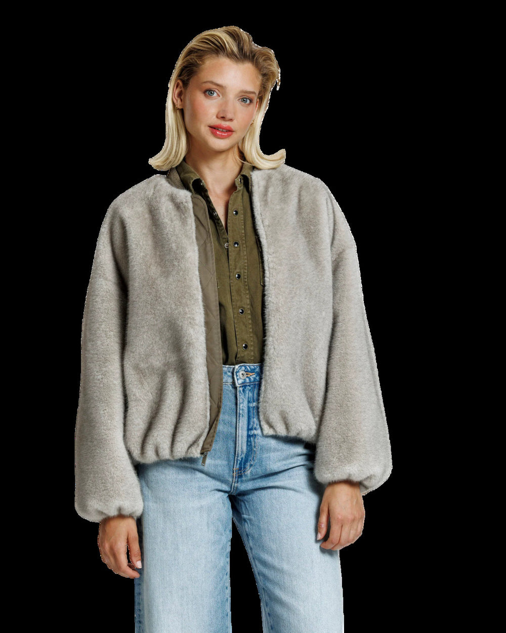 Alter Ego – Jas Pearl Clay Grey-100% polyester-DAMES JASSEN & JACKS-Grijs