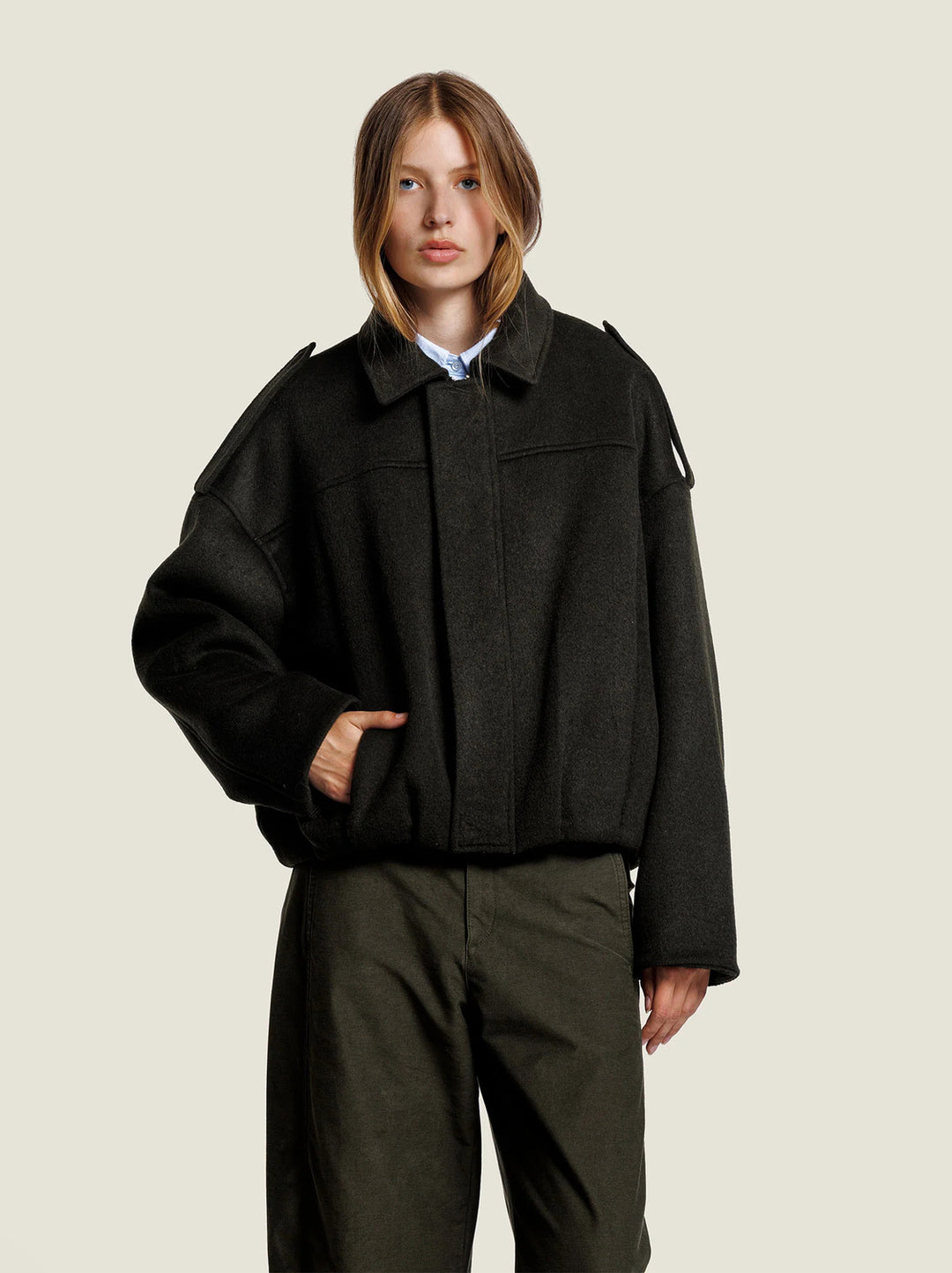 Alter Ego Meghan Wollen Jack – Groen-50% wol, 50% polyester-DAMES JASSEN & JACKS-Groen