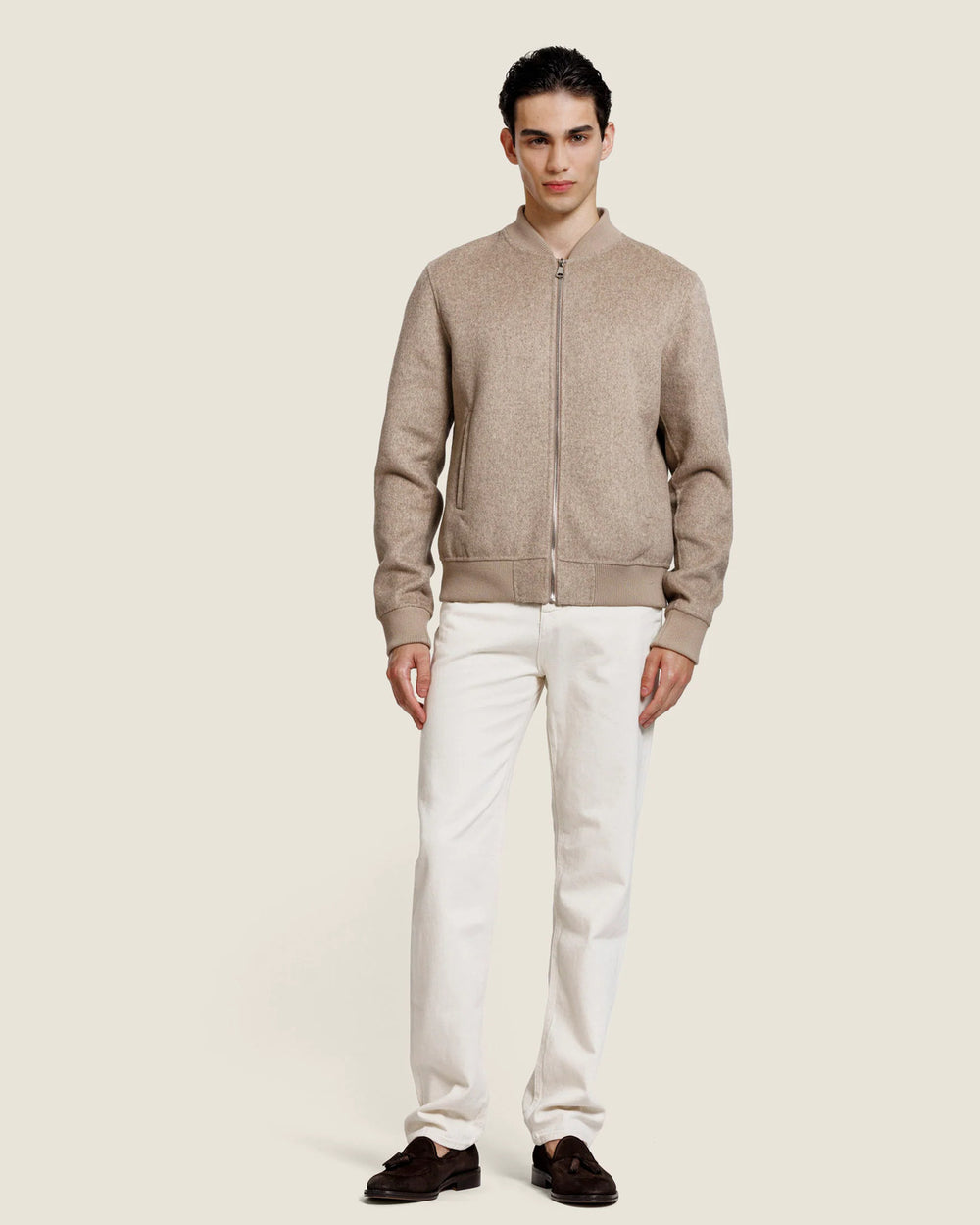 Alter Ego Mick Wollen Jack – Beige Melange-50% wol, 50% polyester-HEREN JASSEN & JACKS-Beige