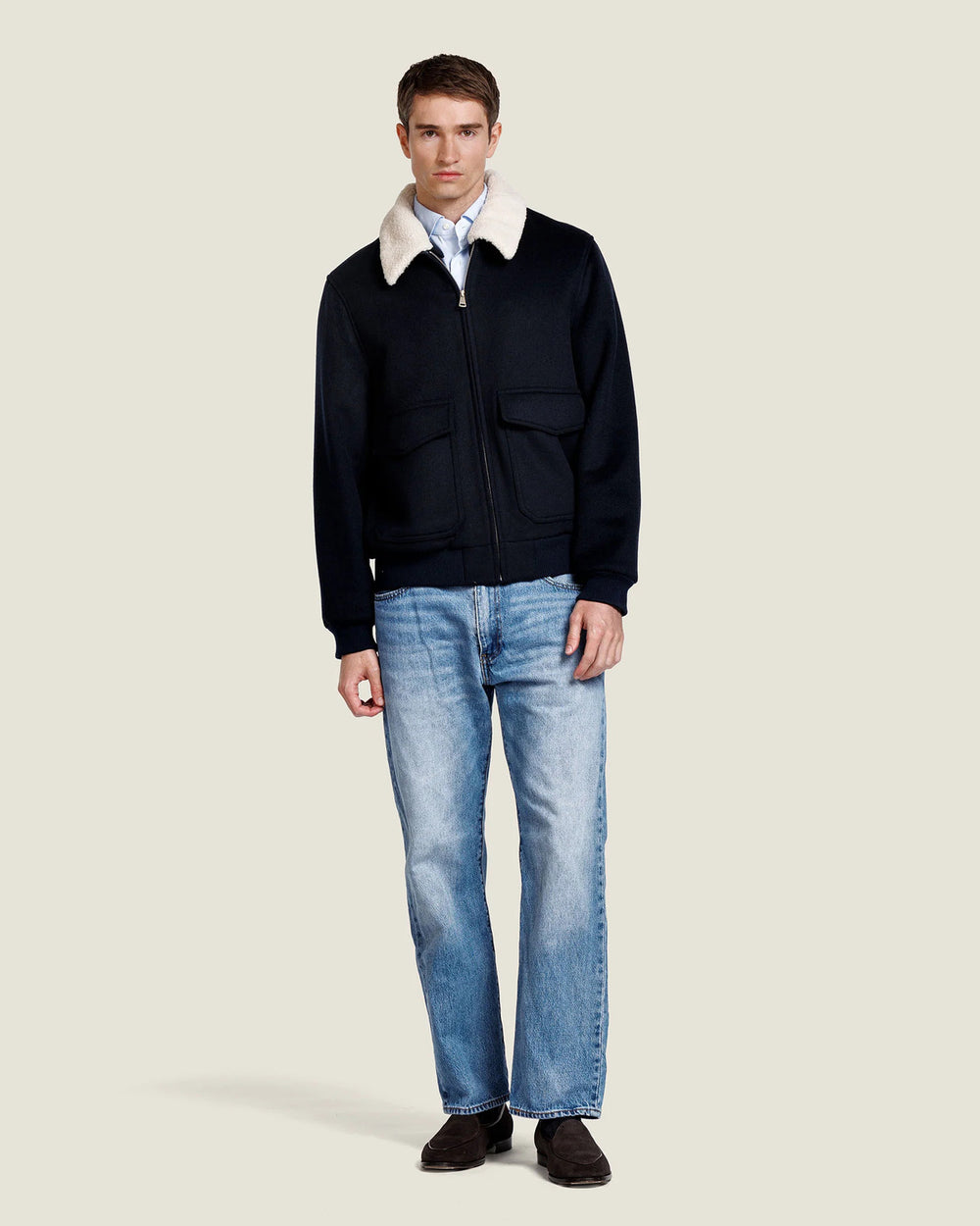 Alter Ego Milo Wollen Jack – Blauw-50% wol, 50% polyester-HEREN JASSEN & JACKS-Blauw