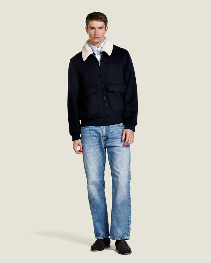 Alter Ego Milo Wollen Jack – Blauw-50% wol, 50% polyester-HEREN JASSEN & JACKS-Blauw