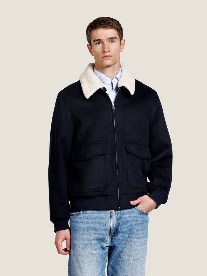 Alter Ego Milo Wollen Jack – Blauw-50% wol, 50% polyester-HEREN JASSEN & JACKS-Blauw