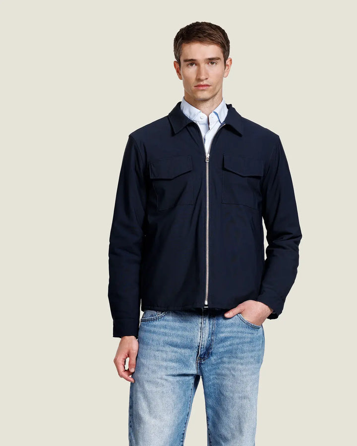 Alter Ego Robert Suède Overshirt – Blauw-74% polyamide, 26% elastaan-HEREN SHIRTS-Blauw