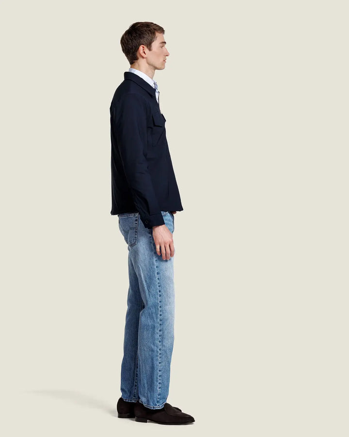 Alter Ego Robert Suède Overshirt – Blauw-74% polyamide, 26% elastaan-HEREN SHIRTS-Blauw