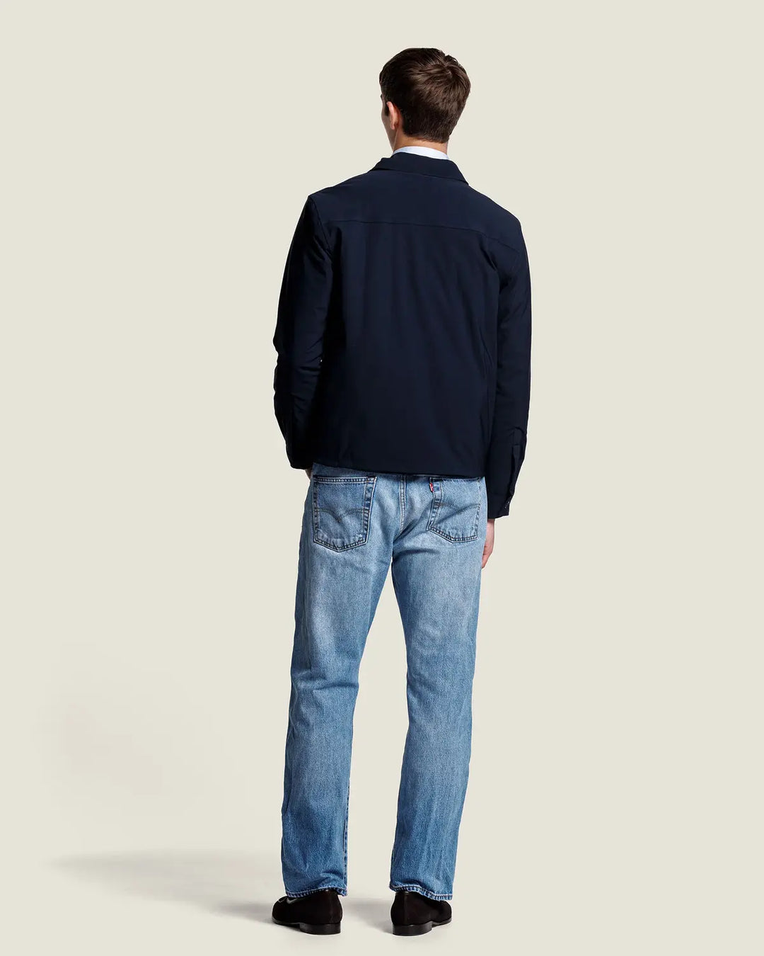 Alter Ego Robert Suède Overshirt – Blauw-74% polyamide, 26% elastaan-HEREN SHIRTS-Blauw