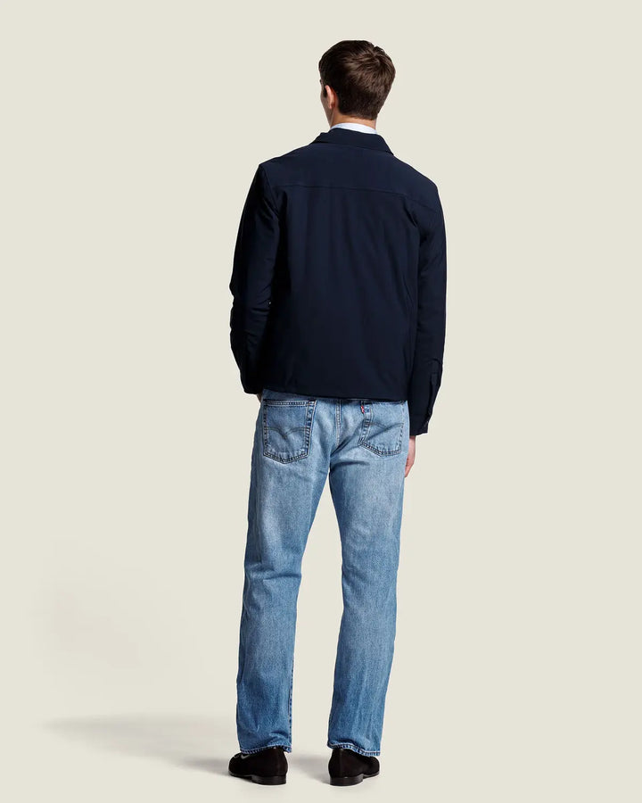 Alter Ego Robert Suède Overshirt – Blauw-74% polyamide, 26% elastaan-HEREN SHIRTS-Blauw