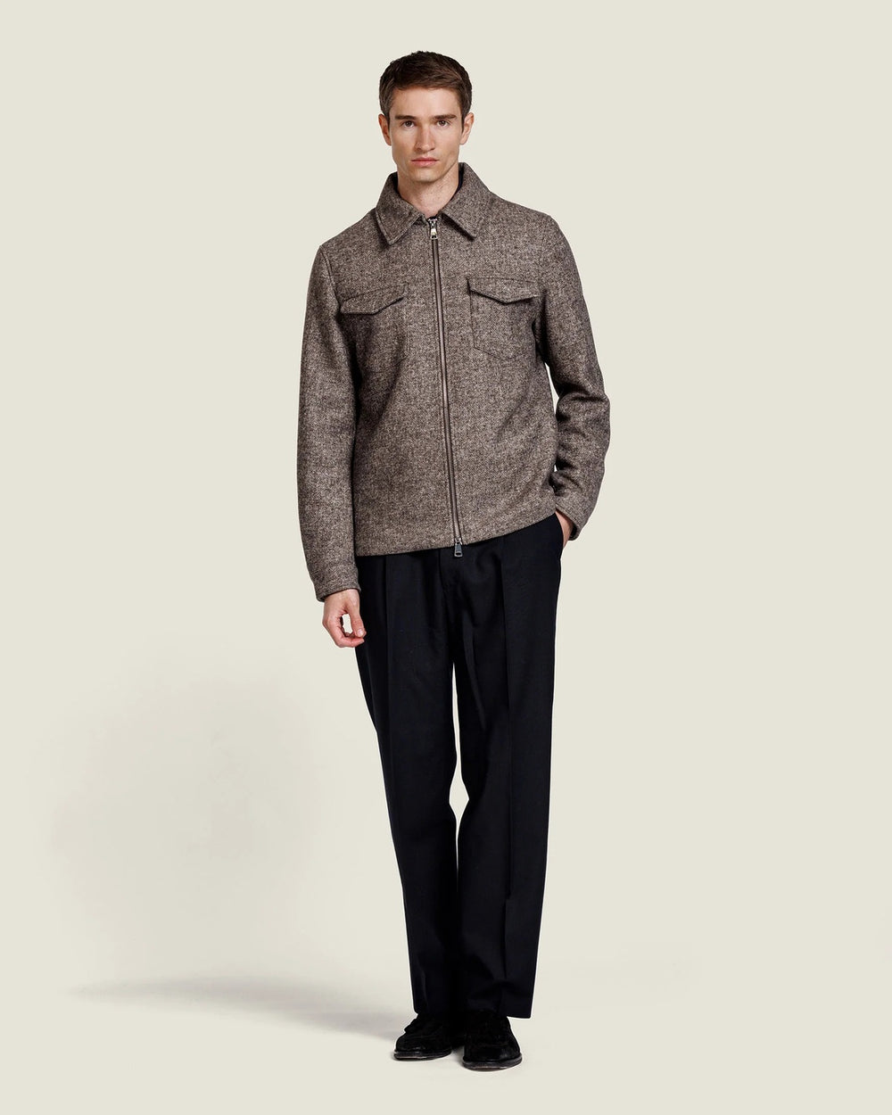 Alter Ego Robert Wollen Jack – Bruin-50% wol, 33% polyester, 7% viscose<br />Voering: 100% polyester-HEREN JASSEN & JACKS