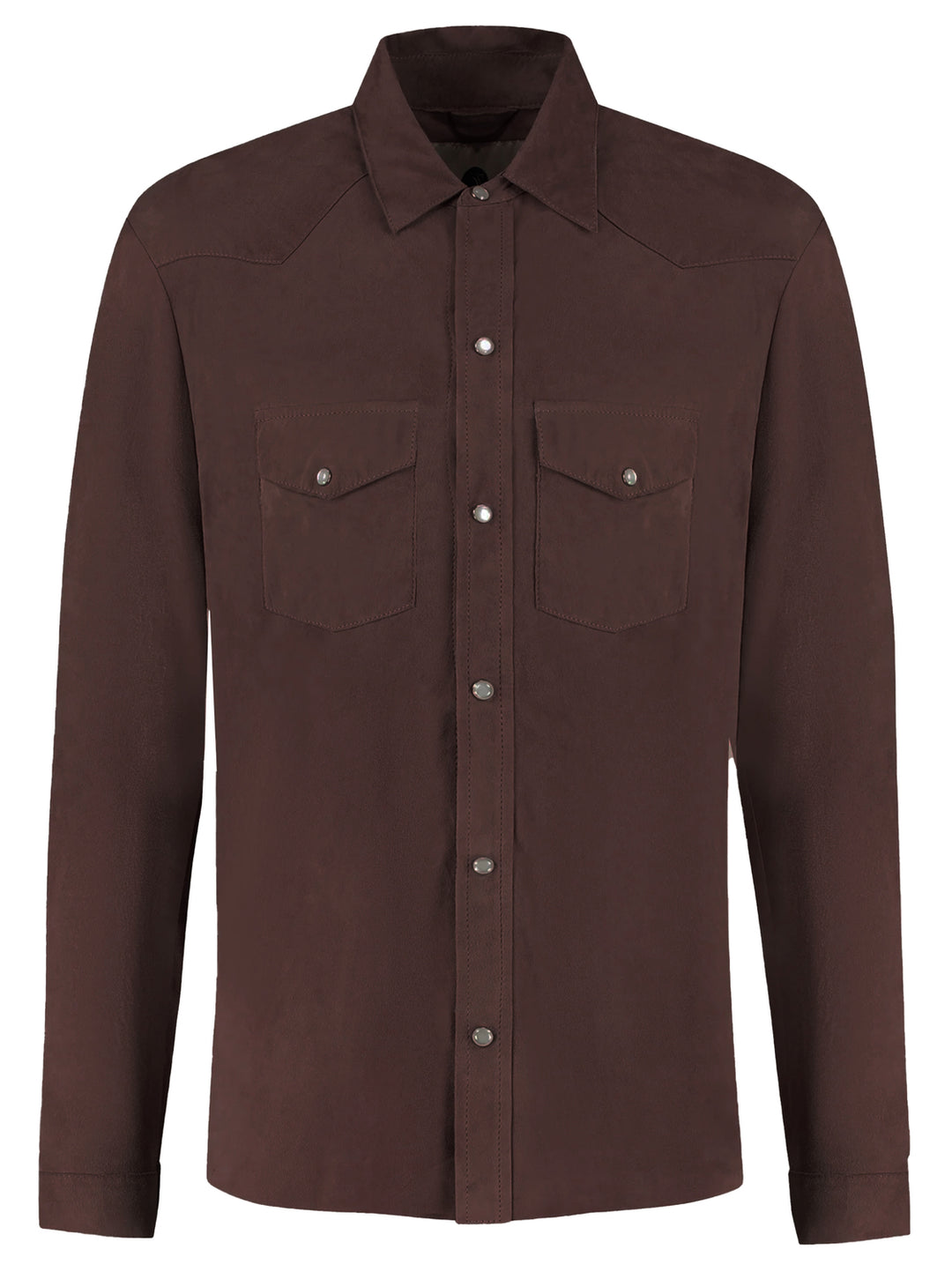 Alter Ego Suède Kayce Overshirt – Coffee-HEREN SHIRTS-Bruin