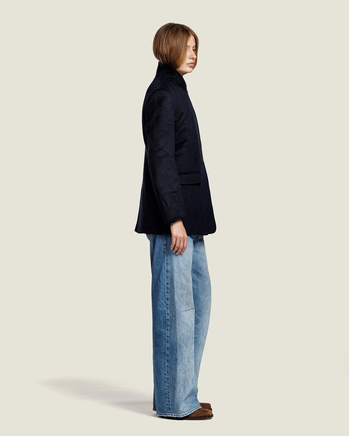 Alter Ego Tracy Wollen Jas – Blauw-50% wol, 50% polyester-DAMES JASSEN & JACKS-Blauw