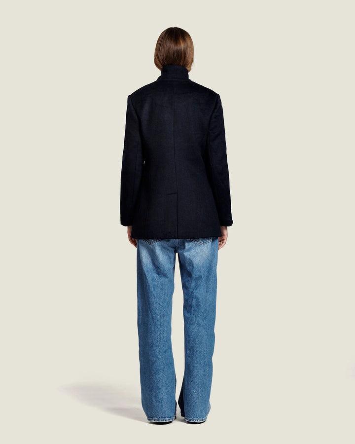 Alter Ego Tracy Wollen Jas – Blauw-50% wol, 50% polyester-DAMES JASSEN & JACKS-Blauw