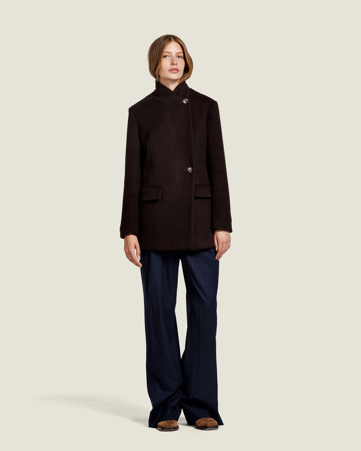 Alter Ego Tracy Wollen Jas – Bruin-50% wol, 50% polyester-DAMES JASSEN & JACKS-Bruin