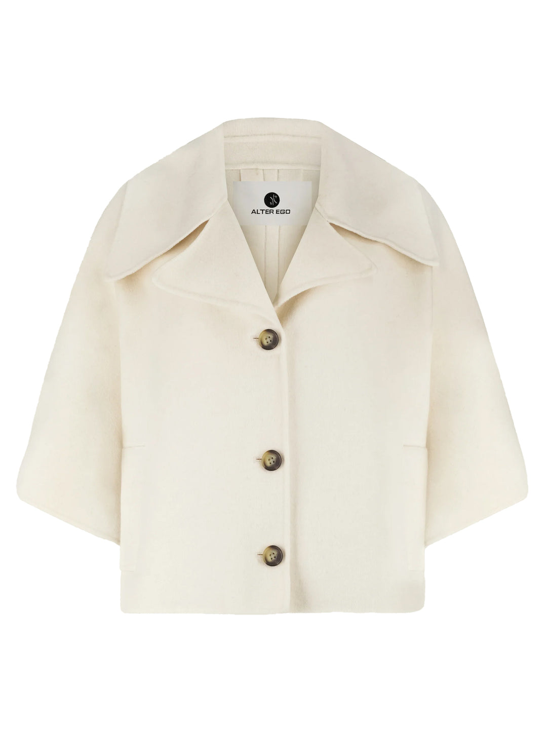 Alter Ego Wollen Cape Coat Lodé – Beige-50% wol, 50% polyester-DAMES JASSEN & JACKS-Beige