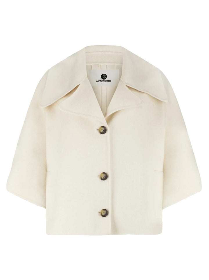 Alter Ego Wollen Cape Coat Lodé – Beige-50% wol, 50% polyester-DAMES JASSEN & JACKS-Beige