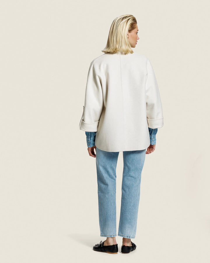 Alter Ego Wollen Cape Jas Vajen – Beige-50% wol, 50% polyester-DAMES JASSEN & JACKS-Beige