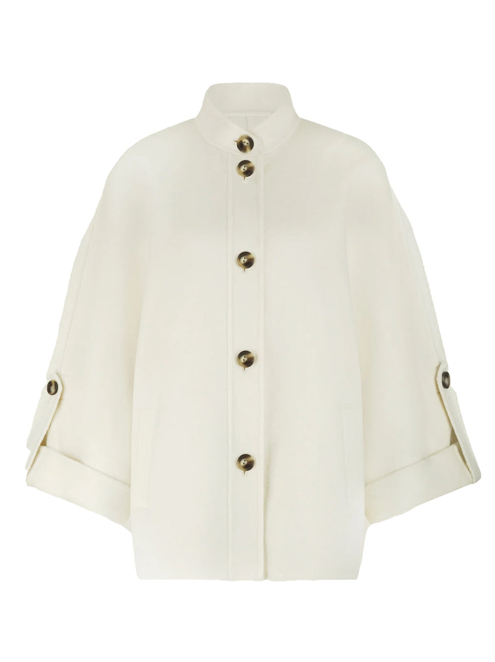 Alter Ego Wollen Cape Jas Vajen – Beige-50% wol, 50% polyester-DAMES JASSEN & JACKS-Beige