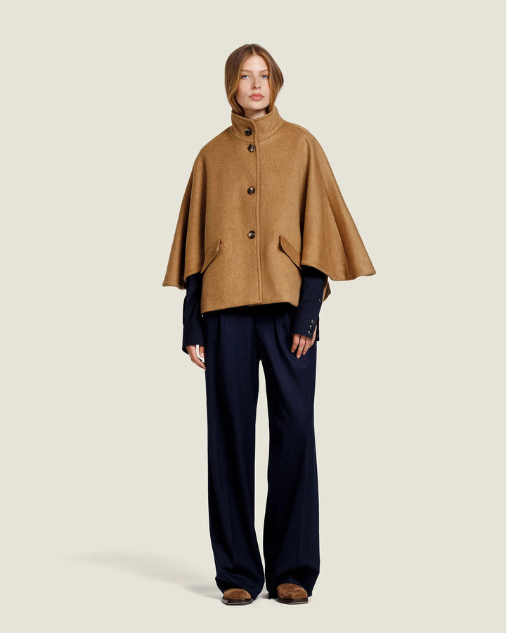 Alter Ego Wollen Jas – Bruin-50% wol, 50% polyester-DAMES JASSEN & JACKS-Bruin