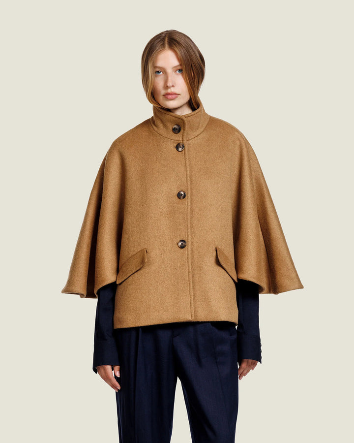 Alter Ego Wollen Jas – Bruin-50% wol, 50% polyester-DAMES JASSEN & JACKS-Bruin