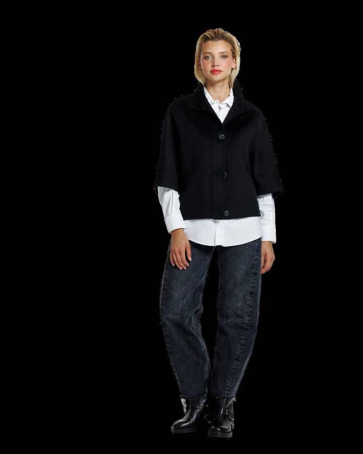 Alter Ego – Wollen Jas Liv Black-50% wol, 50% polyester-DAMES JASSEN & JACKS-Zwart