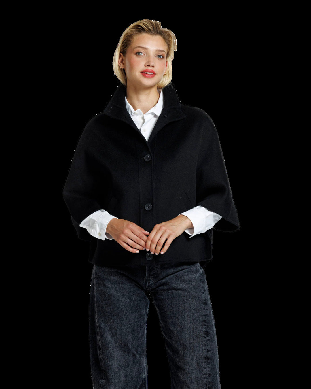 Alter Ego – Wollen Jas Liv Black-50% wol, 50% polyester-DAMES JASSEN & JACKS-Zwart