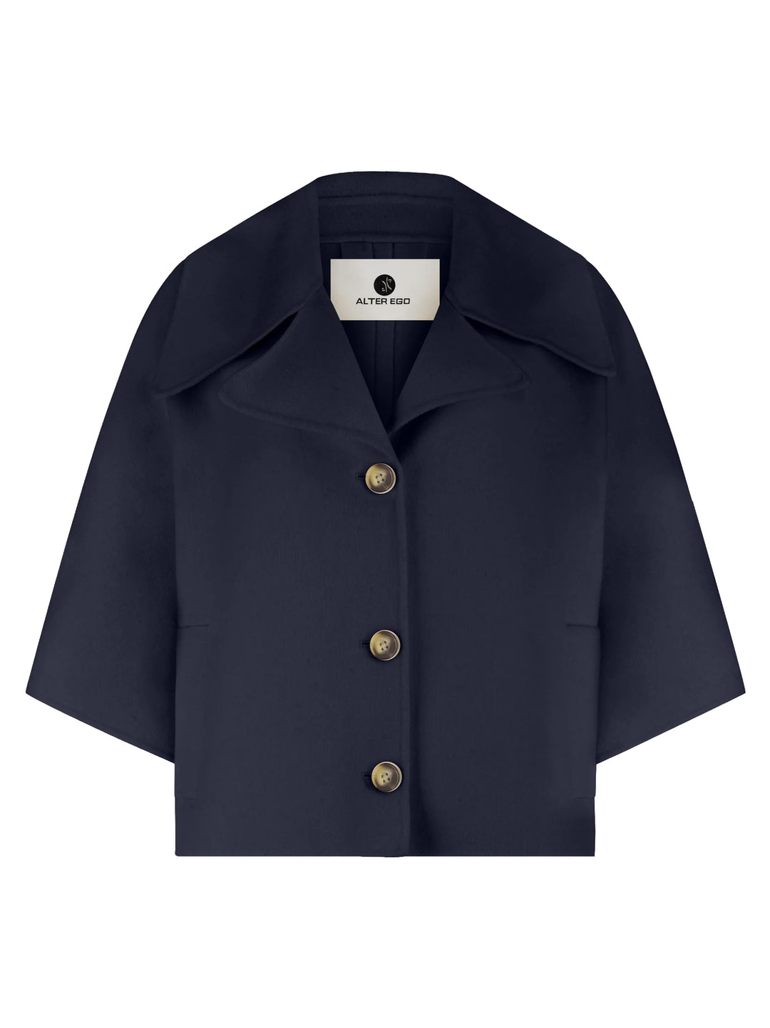 Alter Ego – Wollen Jas Lode Navy-50% wol, 50% polyester-DAMES JASSEN & JACKS-Blauw