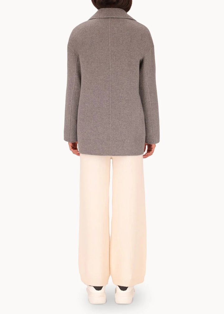 Anfiny coat CABAN KATE -100% Wol-DAMES JASSEN & JACKS-Grijs