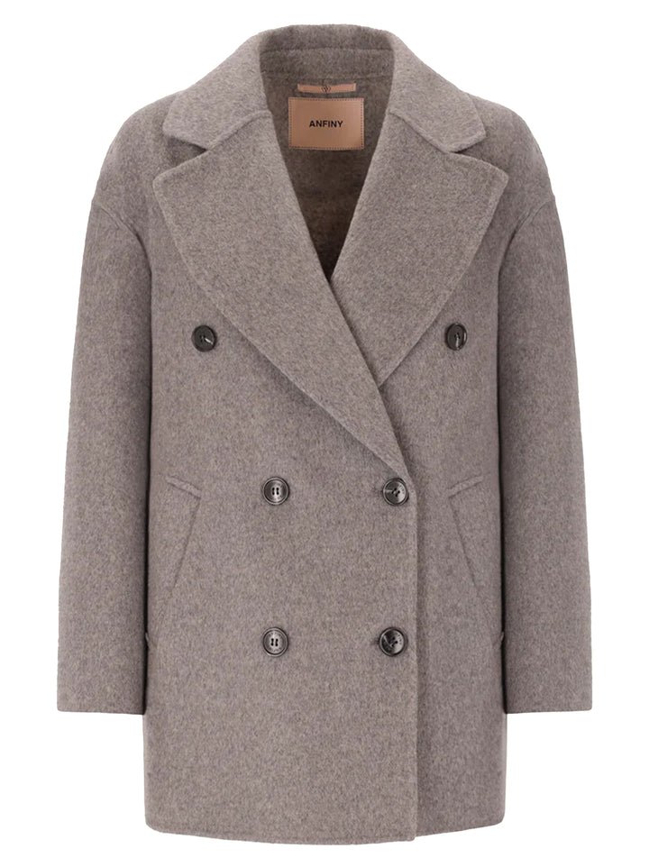 Anfiny coat CABAN KATE -100% Wol-DAMES JASSEN & JACKS-Grijs