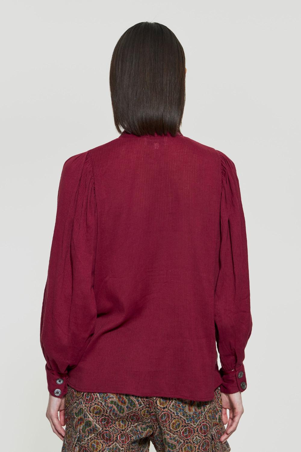 Antik Batik AYA blouse-100% katoen-DAMES TOPS & BLOUSES-Bordeaux