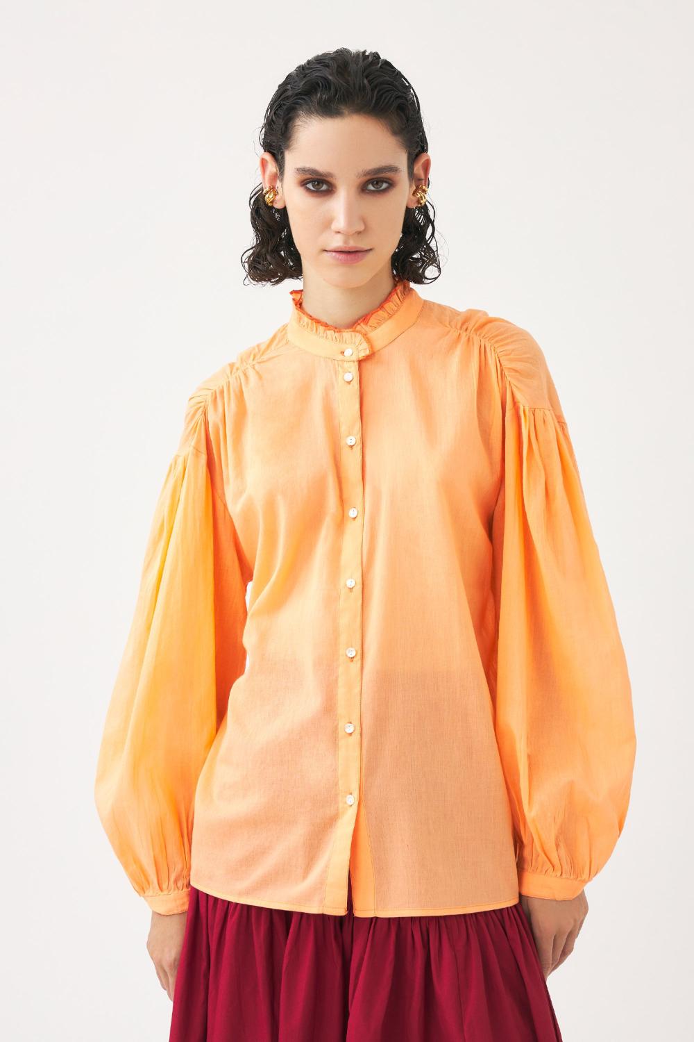 Antik Batik blouse ANNA-100% katoen-DAMES TOPS & BLOUSES-Oranje