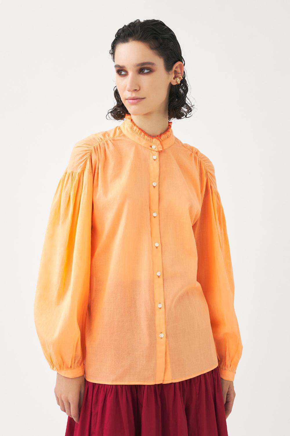 Antik Batik blouse ANNA-100% katoen-DAMES TOPS & BLOUSES-Oranje