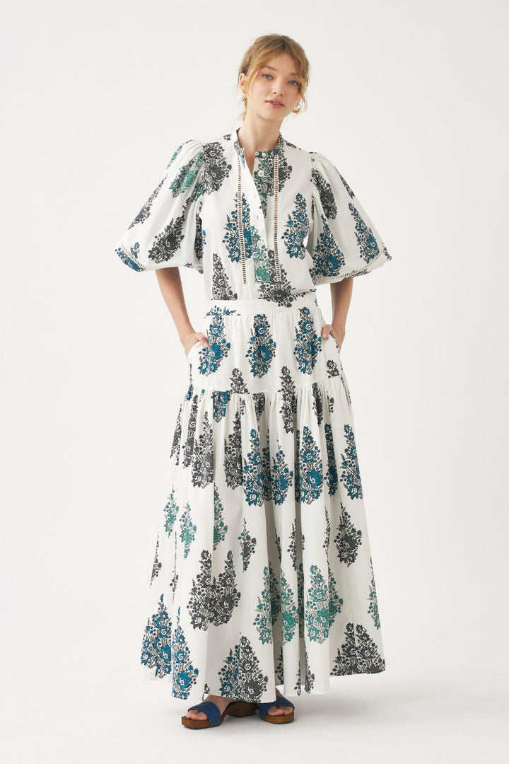 Antik Batik blouse MUGUET-100% katoen-DAMES TOPS & BLOUSES-Wit