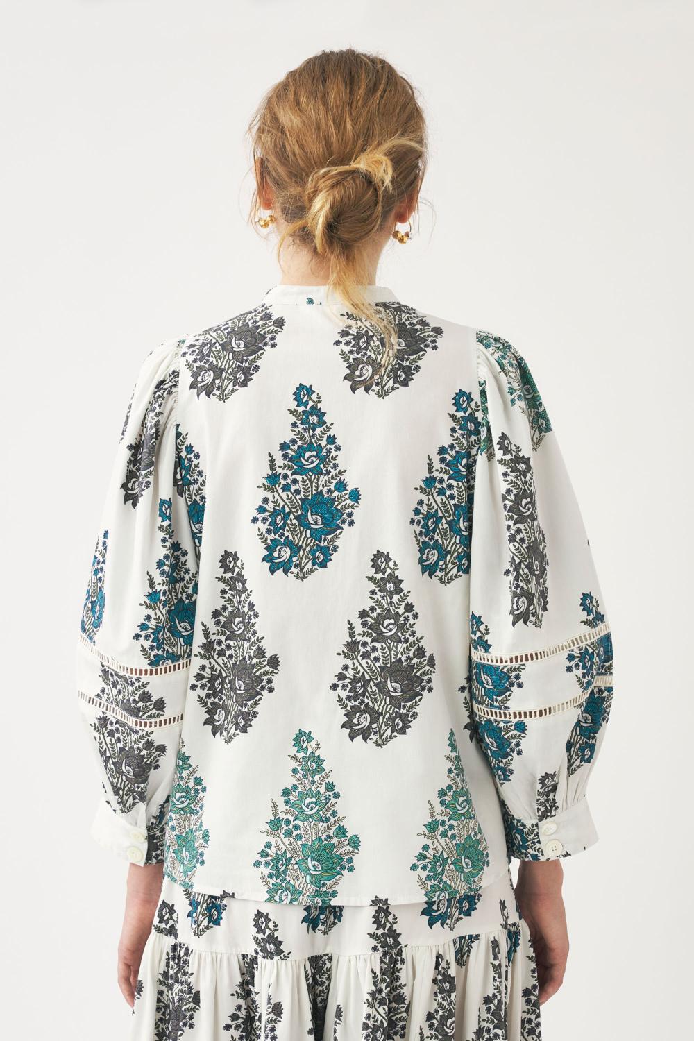 Antik Batik blouse MUGUET-100% katoen-DAMES TOPS & BLOUSES-Wit