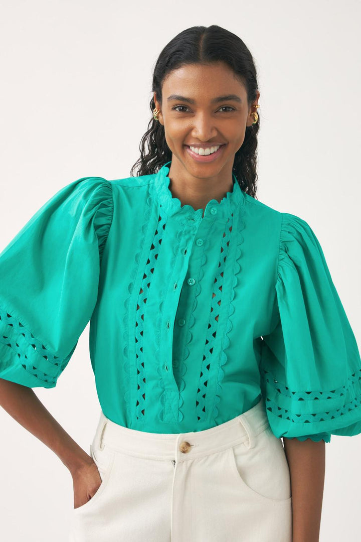 Antik Batik blouse RODO-100% katoen-DAMES TOPS & BLOUSES-Blauw