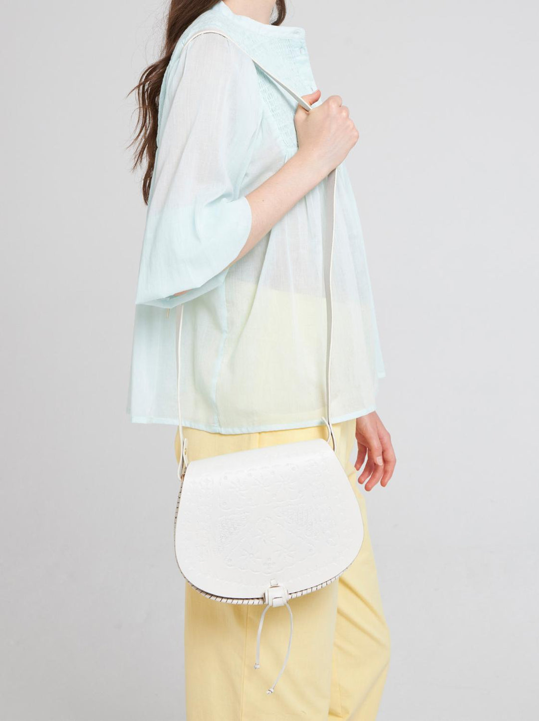 Antik Batik HITA blouse aqua-100% katoen-DAMES TOPS & BLOUSES-Blauw