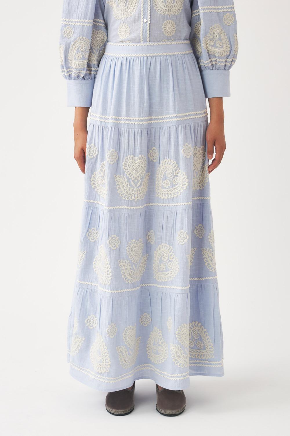 Antik Batik rok RONY-100% katoen-DAMES ROKKEN-Blauw