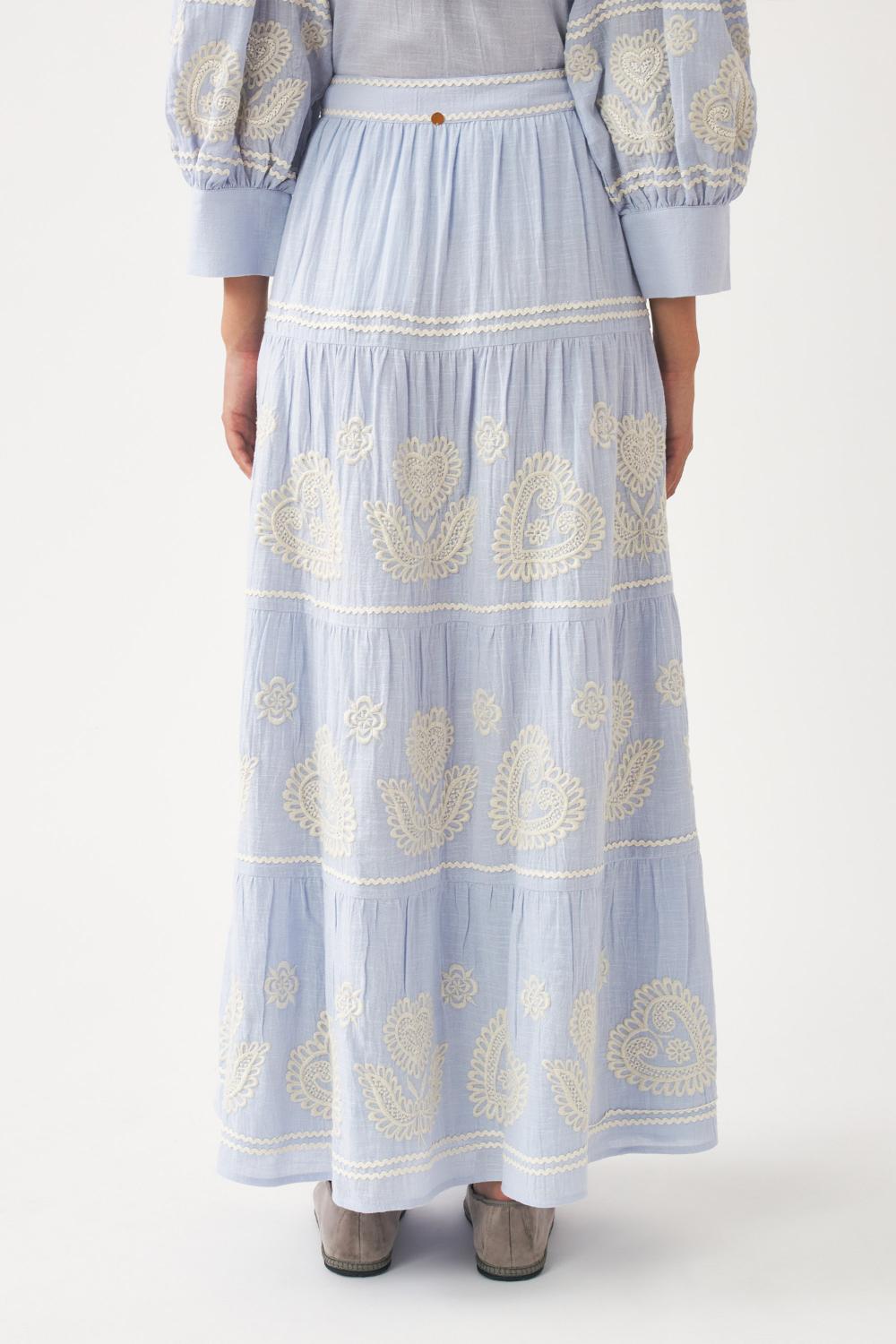 Antik Batik rok RONY-100% katoen-DAMES ROKKEN-Blauw