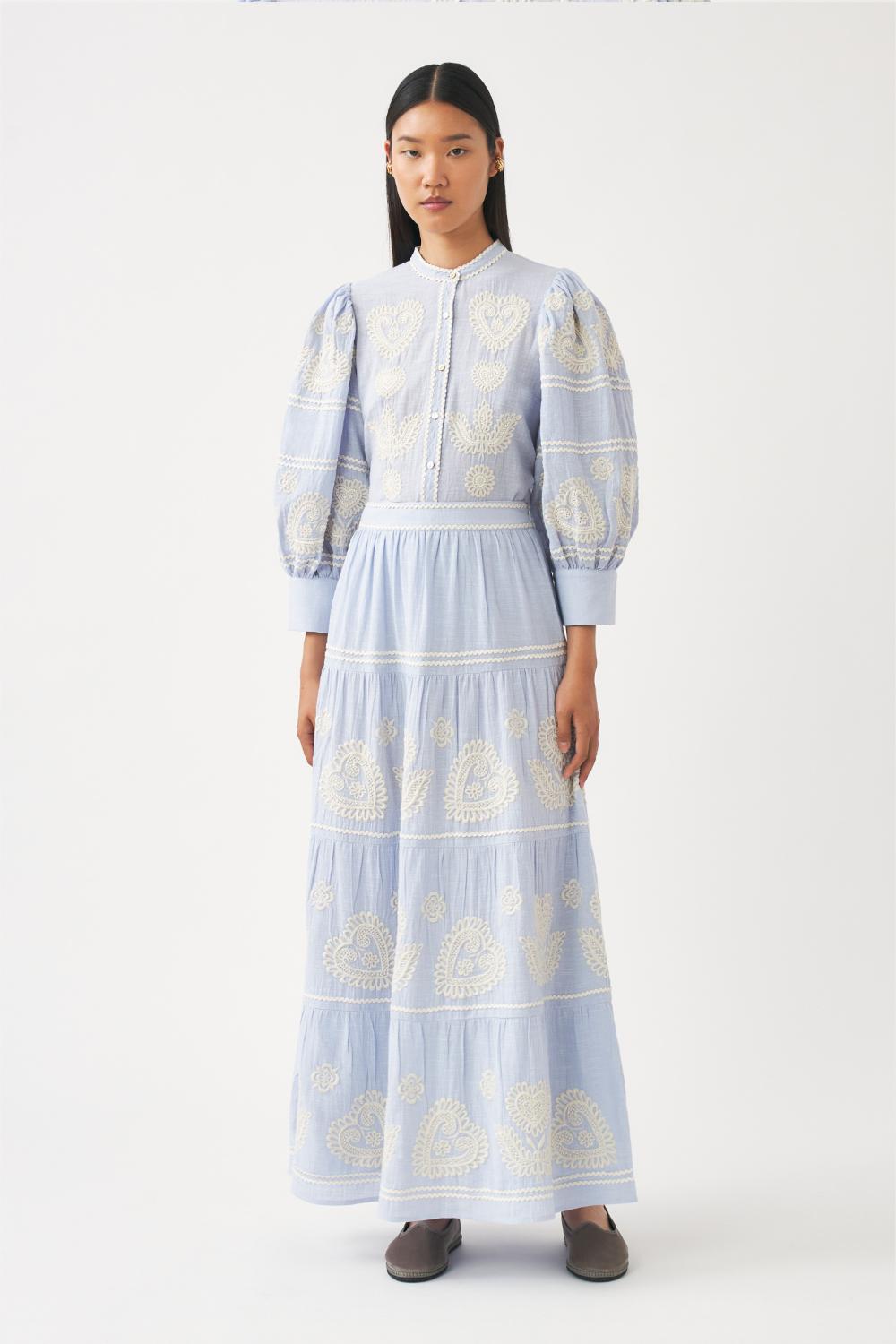 Antik Batik rok RONY-100% katoen-DAMES ROKKEN-Blauw