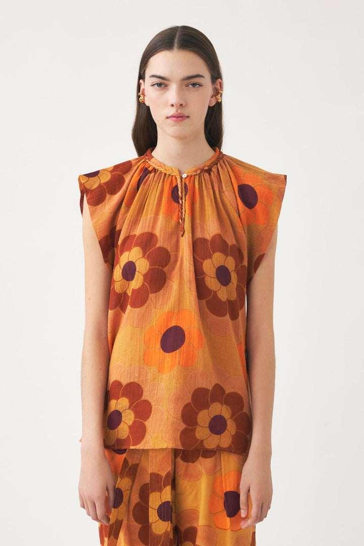 Antik Batik SUNY TEE-100% katoen-DAMES TOPS & BLOUSES-Bruin