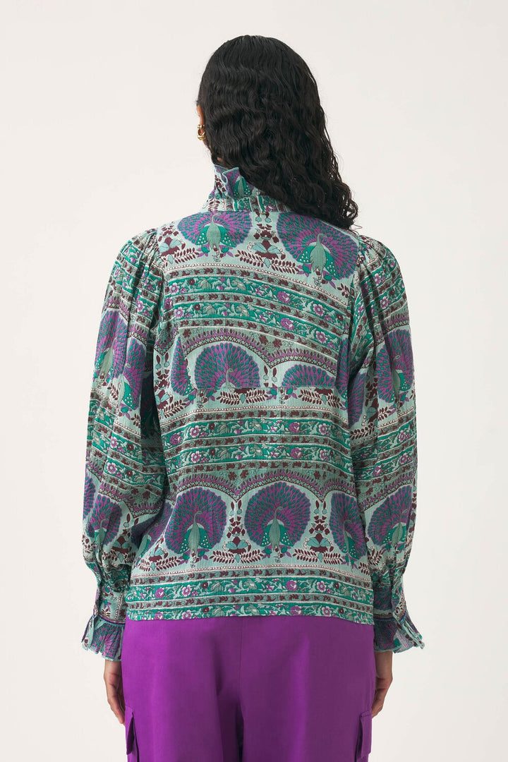 Antik Batik TALA blouse-100% katoen-DAMES TOPS & BLOUSES-Blauw