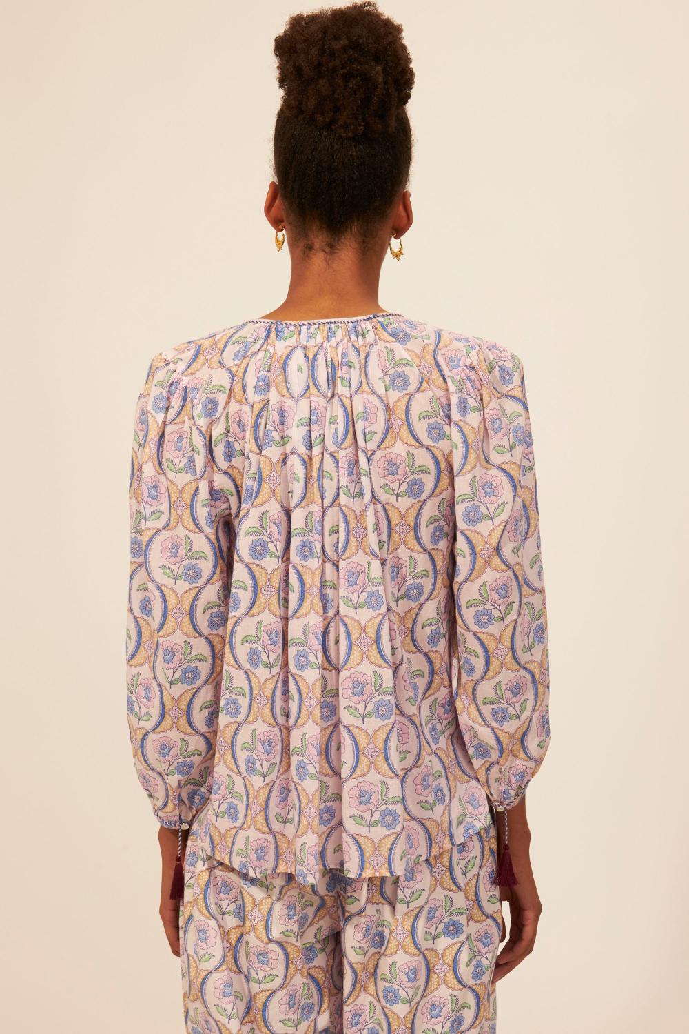 Antik Batik TANISSA-100% katoen-DAMES TOPS & BLOUSES-Paars