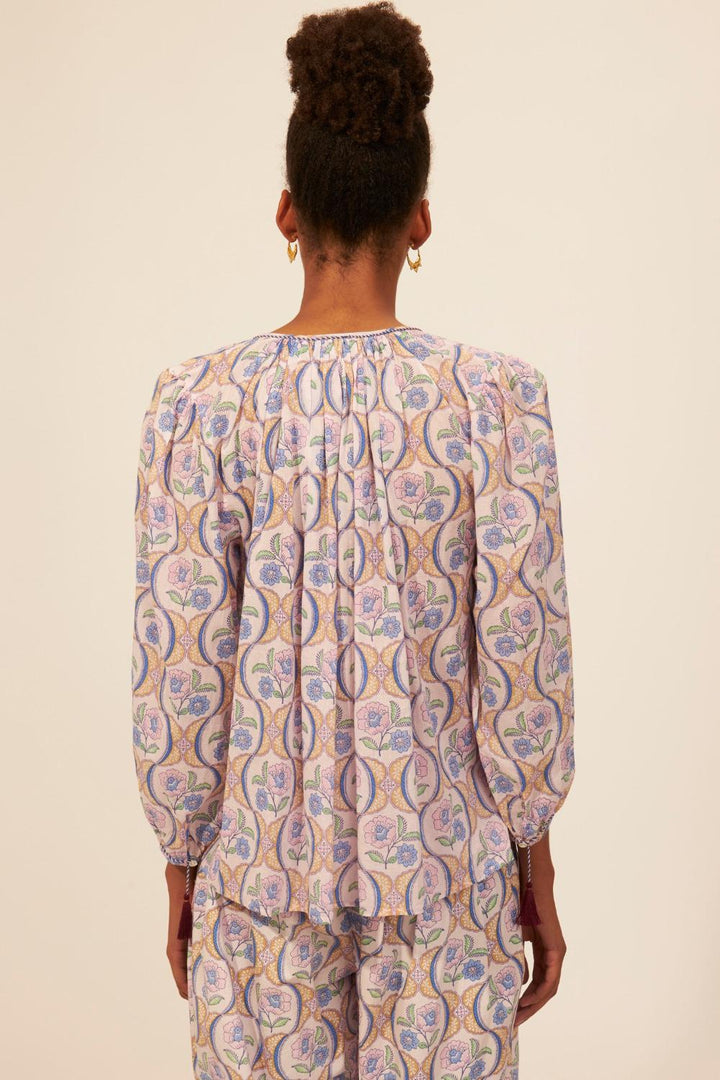 Antik Batik TANISSA-100% katoen-DAMES TOPS & BLOUSES-Paars