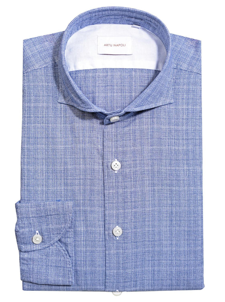 Artu Napoli overhemd-100% katoen-HEREN SHIRTS-Blauw