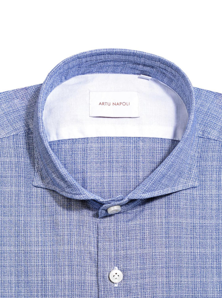 Artu Napoli overhemd-100% katoen-HEREN SHIRTS-Blauw